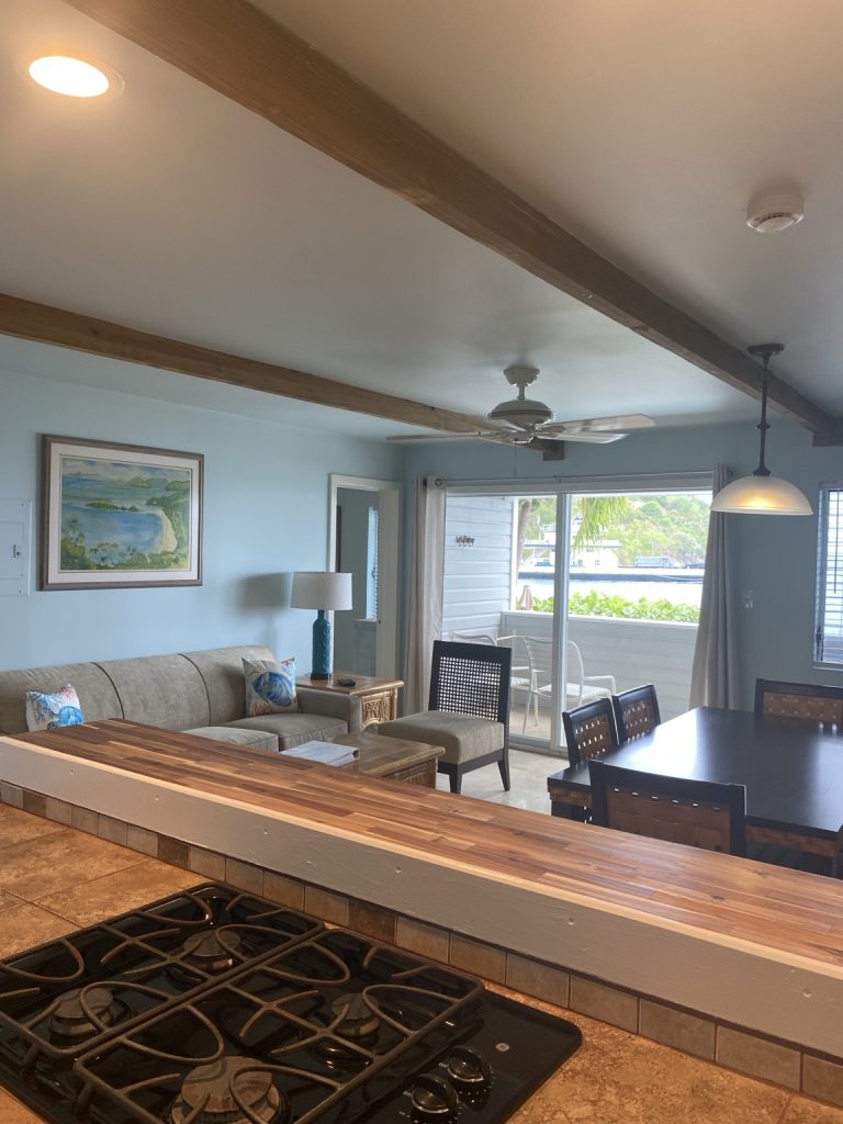 Hibiscus kitchen and living area